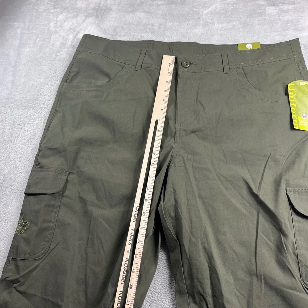 Boy Scouts of America BSA Ladies Uniform Pants 20W Olive Green Cargo Roll Up New
